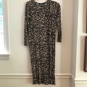 Leopard jersey midi dress
